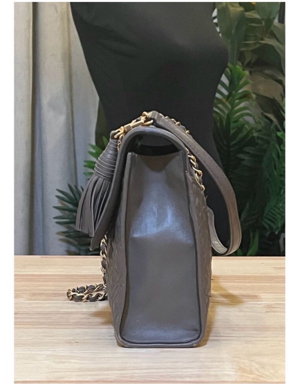 ♦️♦️ AUTHENTIC TORY BURCH QUILTED TAUPE/GREY FLEMING HANDBAG ♦️♦️ - Picture 3 of 11